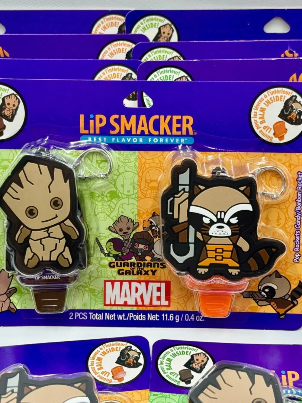 18 Pieces Marvel Lip Smackers Lip Balms With Keychains Flavored Duo Pack Bundle